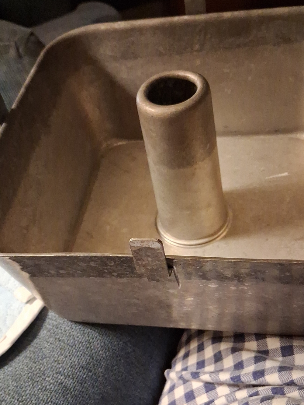 Vintage Angel Food Tube Cake Pan in Aged Silver